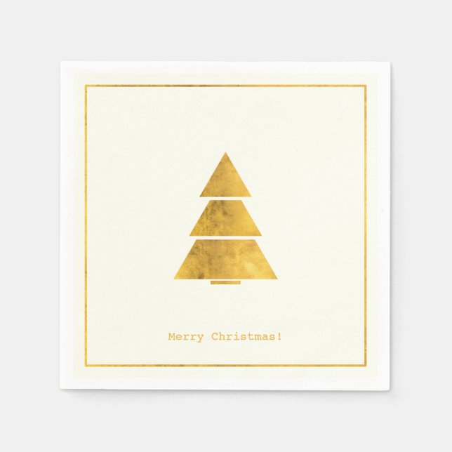 Einfache Wünsche ・ Minimalistischer Weihnachtsbaum Serviette (Vorderseite)
