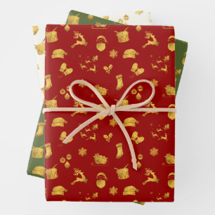 Einfache Wünsche - Weihnachtselemente Geschenkpapier Set