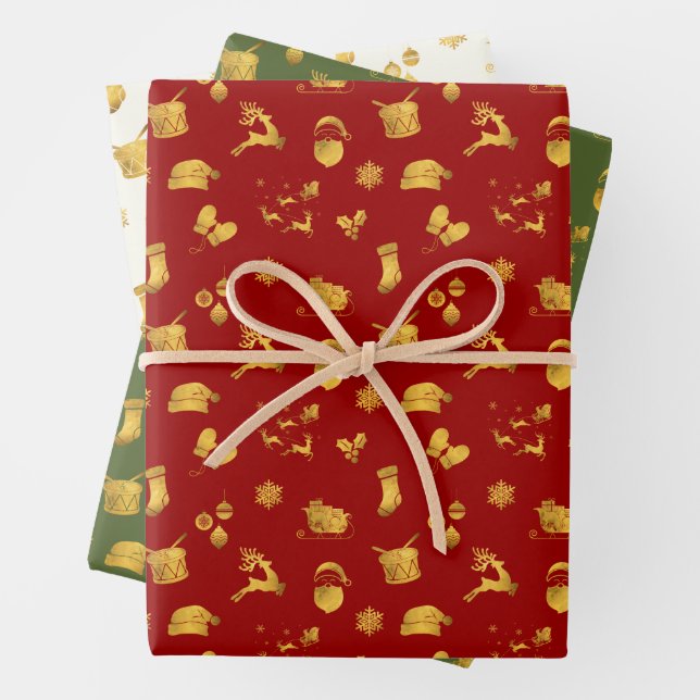 Einfache Wünsche - Weihnachtselemente Geschenkpapier Set (Beispiel)