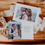 Einfache Wünsche | Zwei Fotos Hochzeit Dankeskarte<br><div class="desc">Diese modernen und minimalistischen Hochzeitsfotos sind mit zwei Ihrer Lieblings-Hochzeitskarten ausgestattet,  mit einem schwarzen Foto,  das "Liebe und Dank" sagt,  und einem eleganten Schwarz-Weiß-Design.</div>