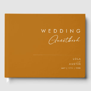 einfache Wüste Burnt Orange Wedding Guest Book Gästebuch