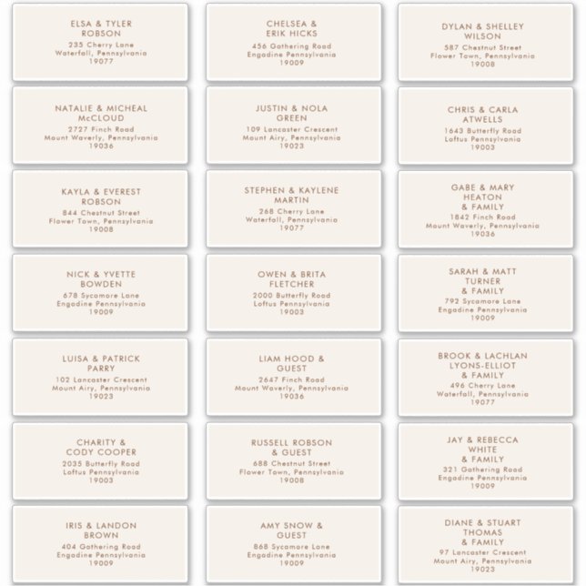 einfache Wüste | Natural White Address Labels (Vorderseite)