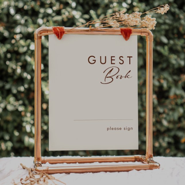 einfache Wüste | Natural White Guest Book Sign Poster (Von Creator hochgeladen)