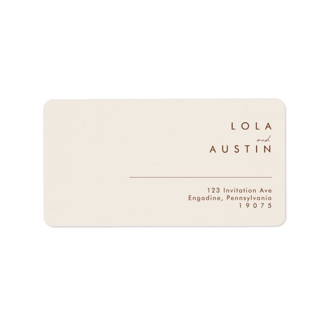 einfache Wüste | Natural White Wedding RSVP Addres Adressaufkleber (Vorne)