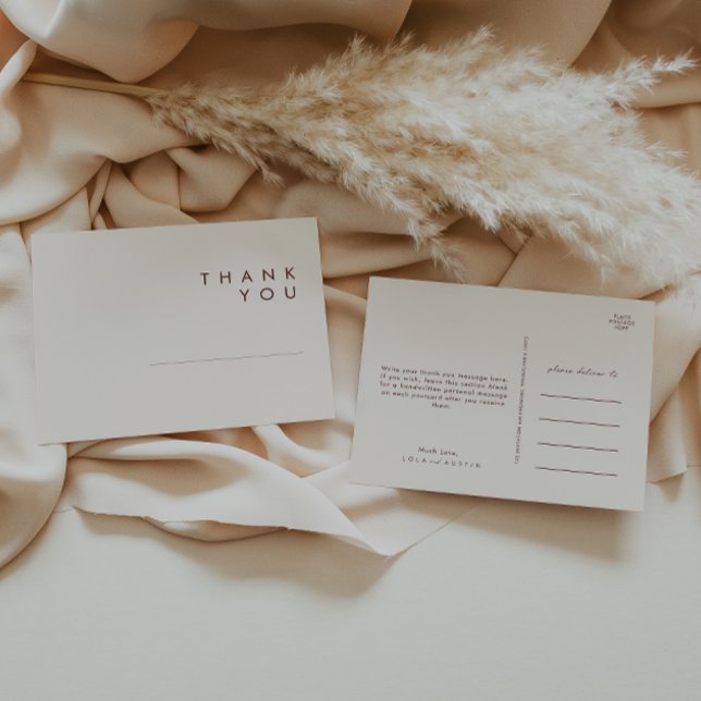 einfache Wüste | Natürliche Hochzeit Vielen Dank P Postkarte (Von Creator hochgeladen)