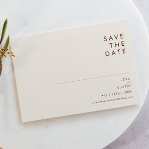 Einfache Wüste Natürliches Weiß Horizontal Save The Date