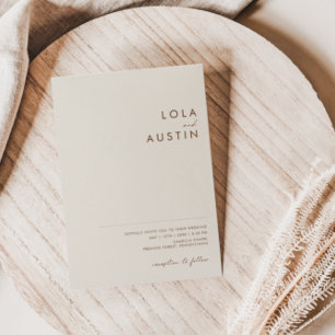 Einfache Wüste natürliches Weiß in einer Einladung