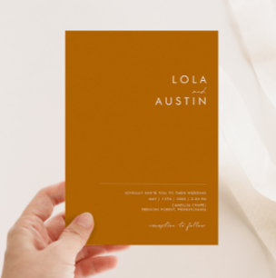 einfache Wüste   Orange Burnt in einer Einladung