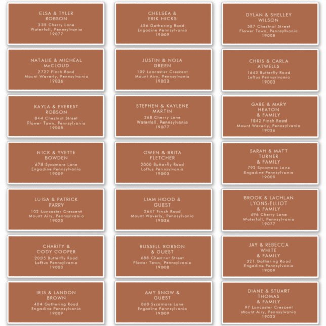 einfache Wüste | Terracotta Address Labels (Vorderseite)