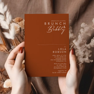 einfache Wüste   Terracotta Brunch & Bubbly Dusche Einladung