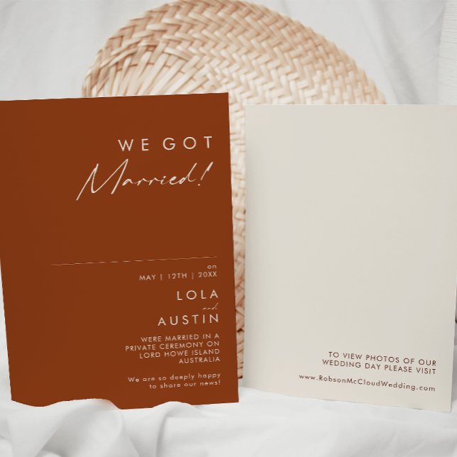 einfache Wüste | Terracotta Elopement Ankündigung (Von Creator hochgeladen)