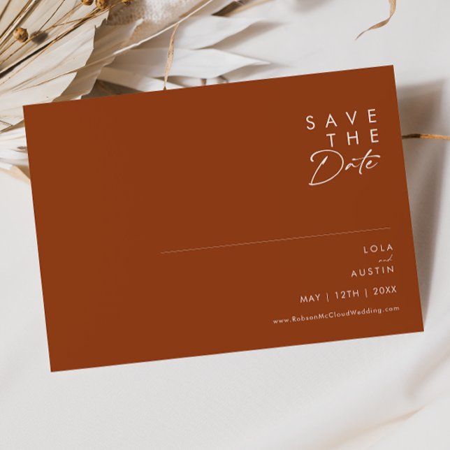 einfache Wüste | Terracotta Horizontal Save The Date (Von Creator hochgeladen)