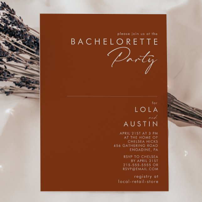 einfache Wüste | Terracotta-Junggeselinnen-Abschie Einladung (Von Creator hochgeladen)