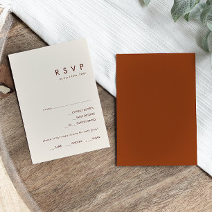 einfache Wüste   Terracotta Menu Choice RSVP Card Karte
