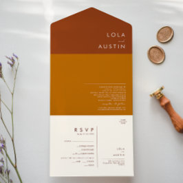 einfache Wüste | Terracotta, Orange und Cinnamon A All In One Einladung