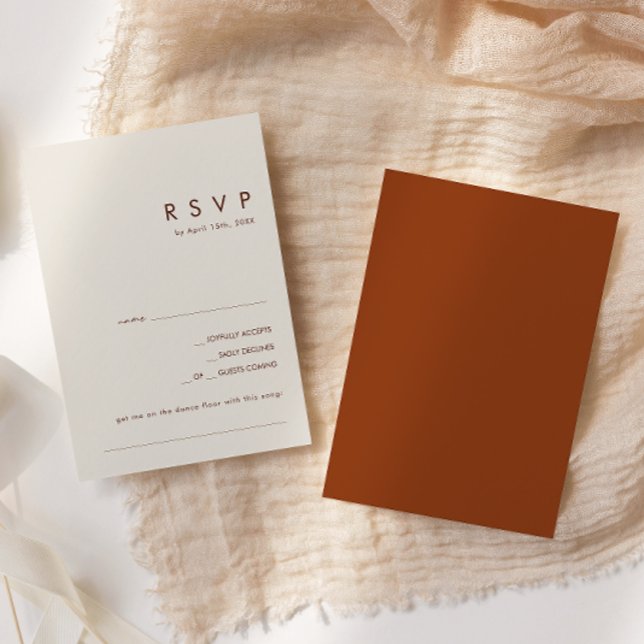 einfache Wüste | Terracotta Song Request RSVP Card (Von Creator hochgeladen)