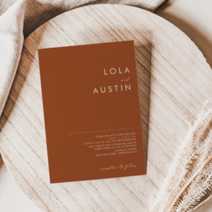 einfache Wüste   Terracotta Wedding Einladung