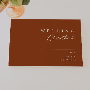 einfache Wüste Terracotta Wedding Guest Book Gästebuch