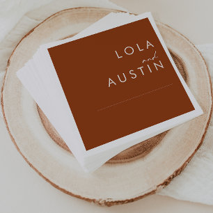 einfache Wüste   Terracotta Wedding Napkins Serviette