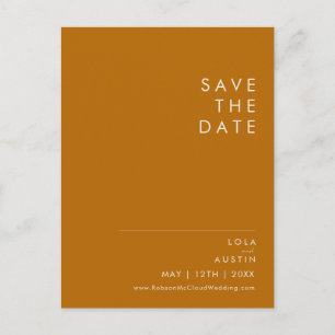 Einfache Wüste   Verbranntes Orange Save The Date Einladungspostkarte