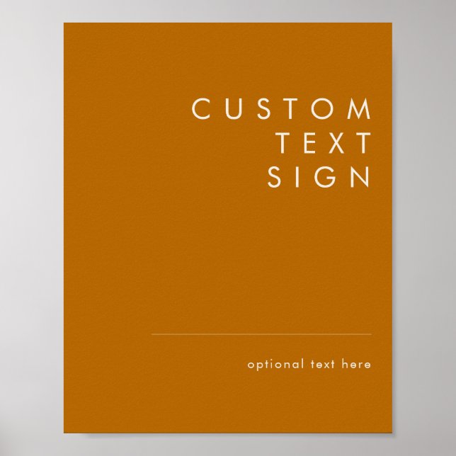 Einfache Wüstenburnt Orange Karten und Geschenke n Poster (Vorne)