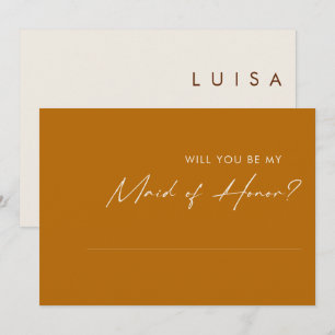 Einfache Wüstenorange-Trauzeugin Einladung