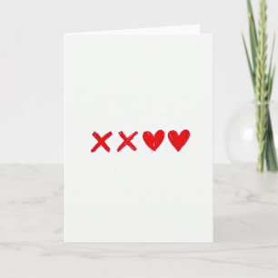 Einfache Xoxo-Herzen-Karte Karte