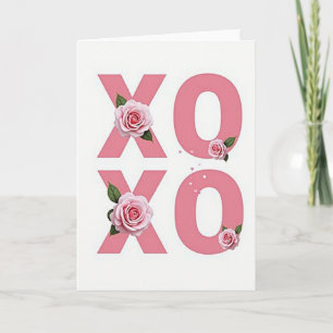 Einfache Xoxo-Rosen-Liebeskarte Karte