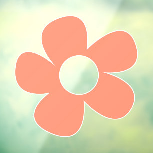 Einfache Y2k Pink Blume Big Fensteraufkleber