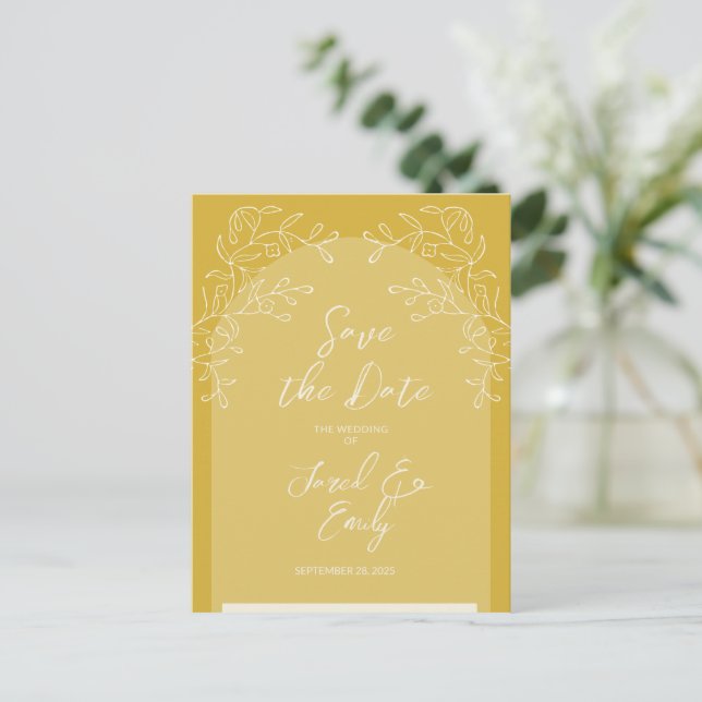 Einfache, zarte Arch Wedding Einladung Postkarte (Stehend Vorderseite)