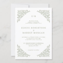 Einfache, zarte, florallose Grünen Hochzeit