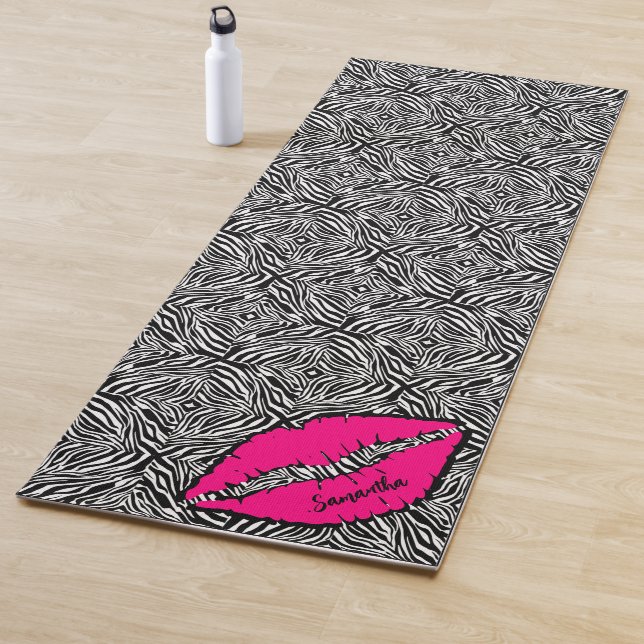Einfache Zebra mit rosa Lippen Personalisiert schw Yogamatte (Beispiel)