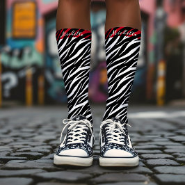 Einfache Zebra Print Schwarz-weiß Niedlich Moderne Socken