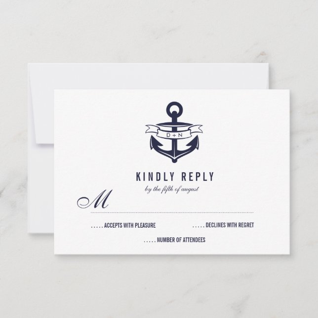 Einfache Zeichenkette für Hochzeiten | Hochzeit RSVP Karte (Vorderseite)