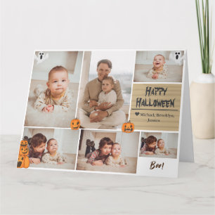 Einfache zeitgemäße Halloween-Foto-Kollektion Karte