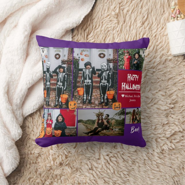 Einfache zeitgemäße Halloween-Foto-Kollektion Kissen (Decke)