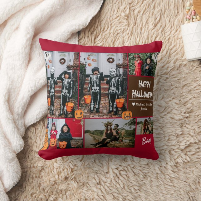 Einfache zeitgemäße Halloween-Foto-Kollektion Kissen (Decke)