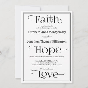 Einfache, zeitgenössische Christliche Hochzeitsein Einladung