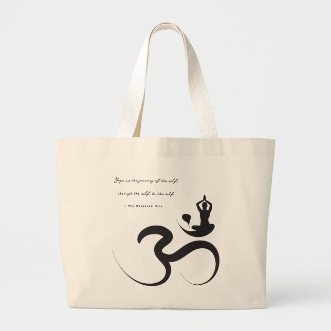 Einfache Zen-Yoga-Om-Silhouette Logo-Bag Jumbo Stoffbeutel (Vorne)