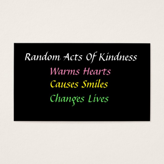 Einfache zufällige Handlungen der Kindness-Karte (Vorderseite)