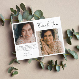 Einfache Zwei-Foto-Beileid-Beerdigung Danke Postkarte