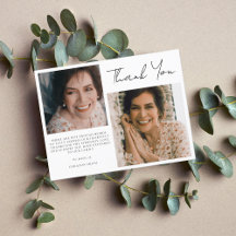 Einfache Zwei-Foto-Beileid-Beerdigung Danke