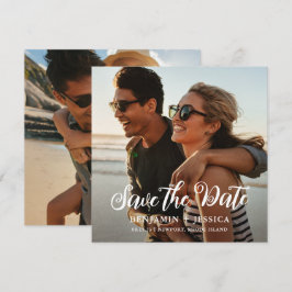 Einfache Zwei-Foto-Hochzeit speichern Sie das Datu