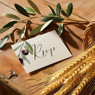 Einfache Zweigniederlassung aus schwarzem Olive -  RSVP Karte