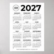 Einfacher 2027-Kalender Geschäft Firmenlogo