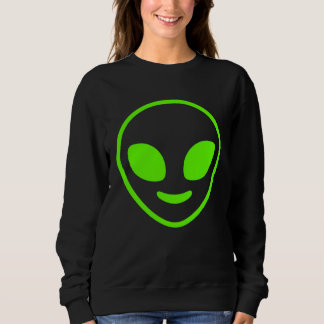 Einfacher Alien-Grün-Umriss-UFO-Weltraum Sweatshirt