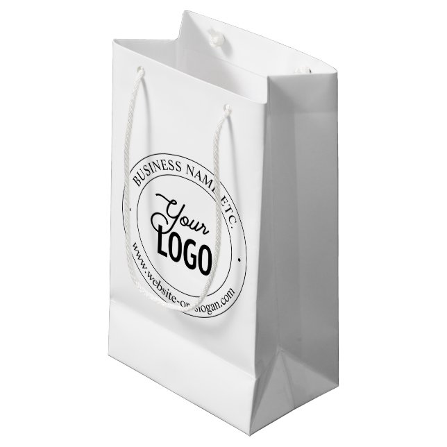 Einfacher Austausch von Logos und benutzerdefinier Kleine Geschenktüte (Vorderseite Schrägansicht)