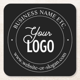 Einfacher Austausch von Logos und benutzerdefinier Rechteckiger Pappuntersetzer