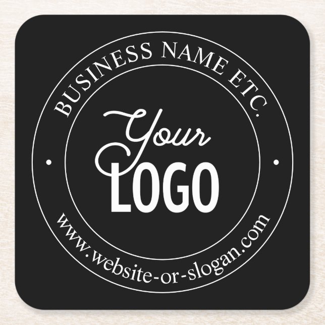 Einfacher Austausch von Logos und benutzerdefinier Rechteckiger Pappuntersetzer (Vorderseite)