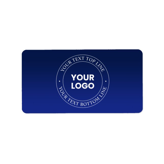 Einfacher Austausch von Logos und Text | Dunkelbla Adressaufkleber (Vorne)